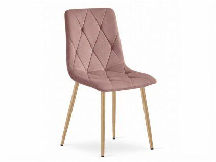 Elegantní sametová židle LIBRA CLOUD ROSE ve starorůžové barvě