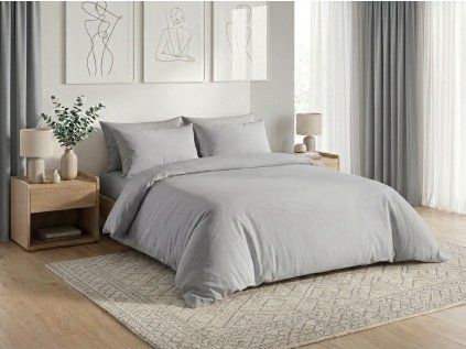 Lenjerie de pat din bumbac CALMORA svetle seste